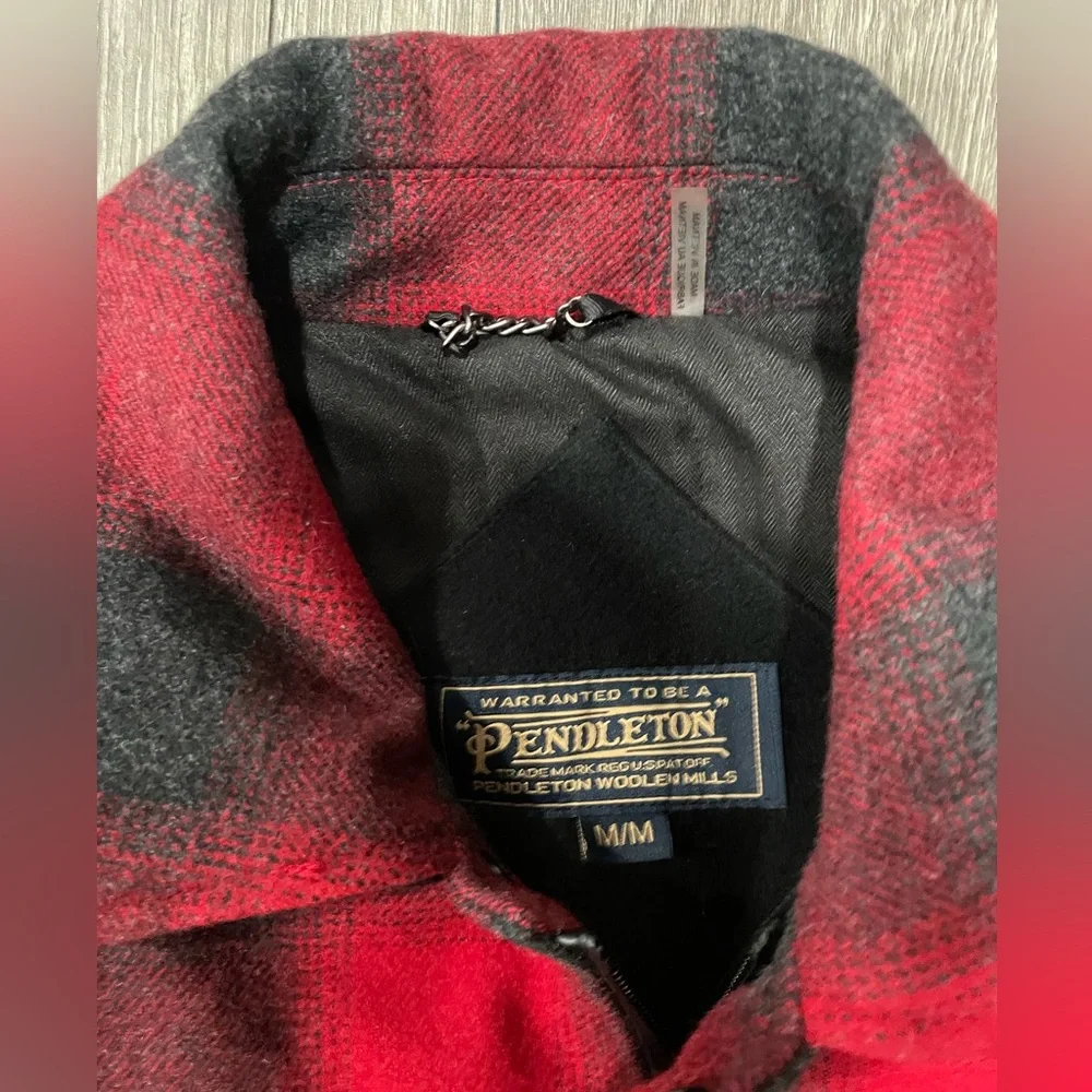 Pendleton Longmont Wool Blend Insulated /‎ Lined Shirt Jacket Red Ombre Sz M